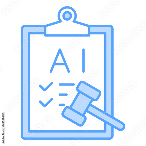 Ai Regulation Blue White Color Icon Element For Design