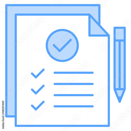 Consent Blue White Color Icon Element For Design