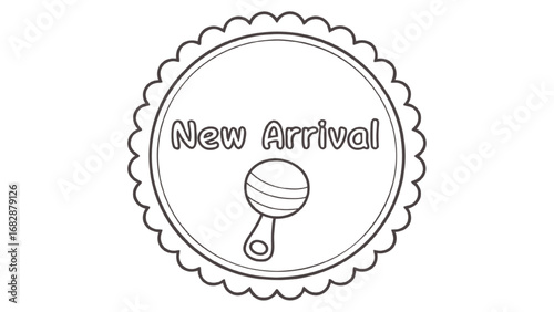 New arrival baby rattle emblem baby toy announcement