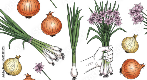 Fresh onions and chives a culinary duo for flavorful dishes and healthy eating