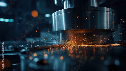 sparks from a steel factory