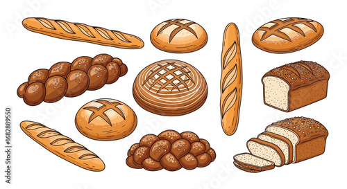 An assortment of deliciously baked artisanal breads perfect for any meal or occasion