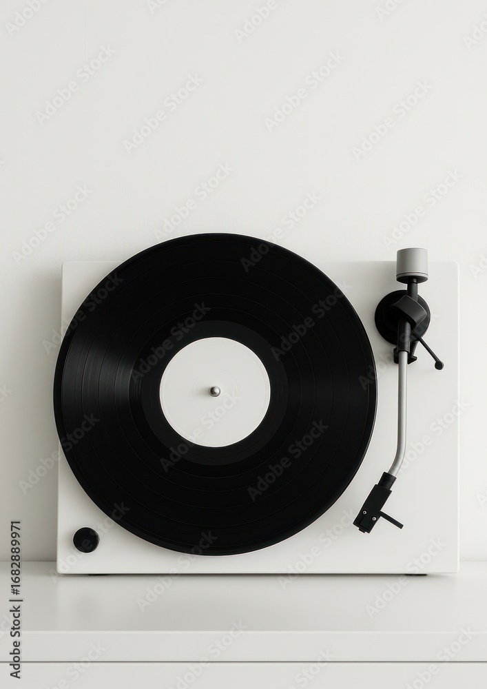 Obraz premium Minimalist turntable on display.