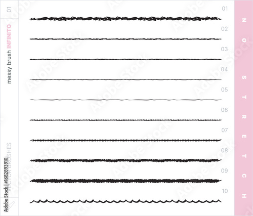 Vector Brushes. Scribble Brush. No-stretch.