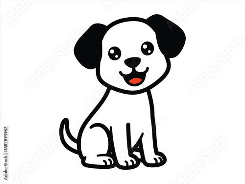 Adorable Happy Puppy Cartoon Illustration