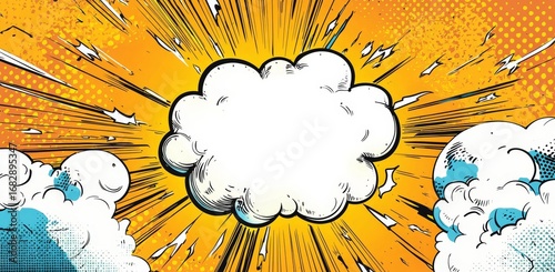 Eye-catching, empty explosion design perfect for comic art.