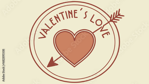 Valentine Heart with Arrow Stamp love