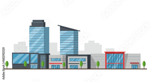 Modern urban cityscape with skyline and contemporary architecture