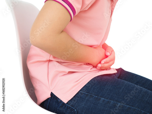 Woman with stomach pain causes of abdominal pain include inflammatory bowel disease-IBD. stomach ulcer irritable bowel syndrome (IBS), ulcerative colitis and microvilli. 