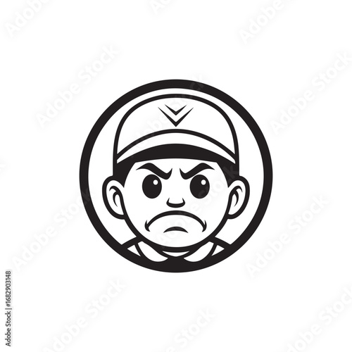 Angry pictogram silhouette icon vector flat illustration design.

