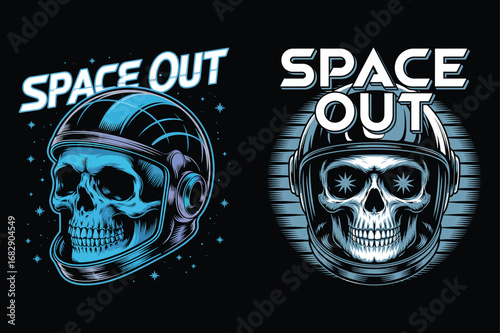 Cosmic Skull Astronaut Helmet space stars