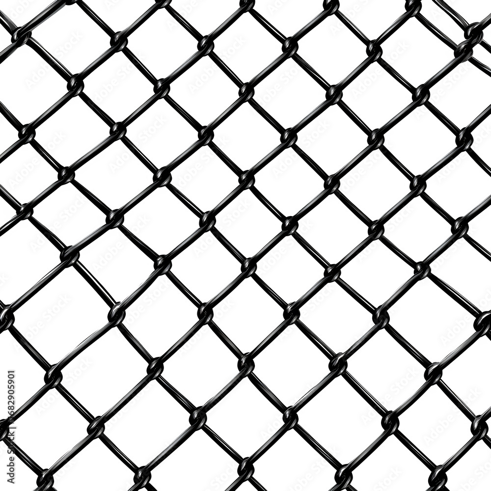 Fototapeta premium Chain Link Fence Mesh Pattern Isolated on Transparent Background