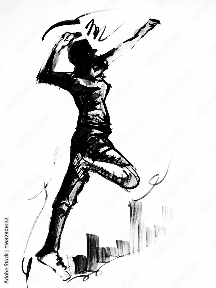 Fototapeta premium skateboarder in action volleyball sport 