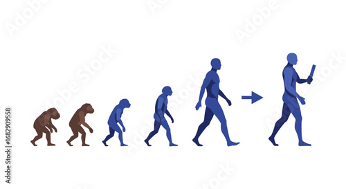 Evolution of humankind: from primate to modern person with smartphone