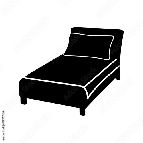 Elegant chaise lounge in silhouette with a pillow for relaxing moments