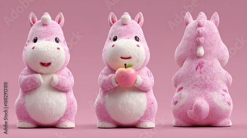 two pink rabbits