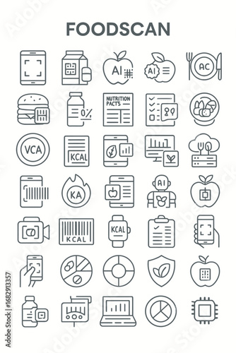 A comprehensive set of thin line icons illustrating smart city concepts, urban innovation, and sustainable technology infrastructure