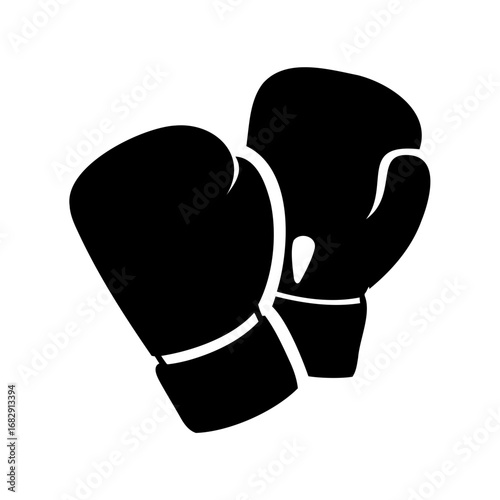 Silhouette of two boxing gloves symbolizing sports competition and physical activity