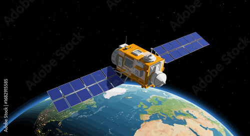Satellite Orbiting Earth Space Exploration