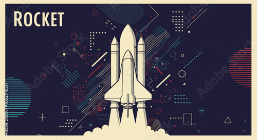 Rocket Launch A Retro-Futuristic Space Adventure