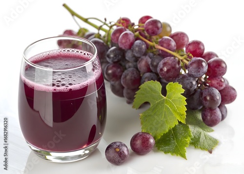 Wallpaper Mural Freshly squeezed purple grape juice in a glass with a bunch of grapes Torontodigital.ca