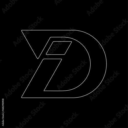 i & D letter design in vector art