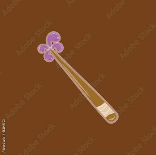 Vector illustration of a wand magic wand cute and cartoon shaped magic wand