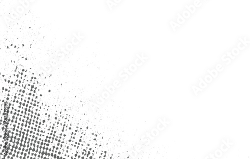 Vintage Halftone black and whit Gradient Texture, pattern paper. Water, rain noise dot dust overlay backdrop. Wall gray grunge surface, on transparent background
