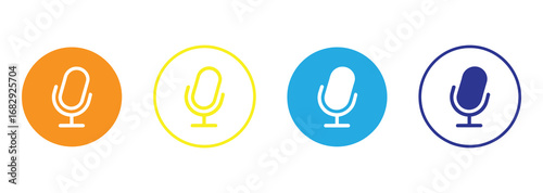 Microphone icon set. Different microphone collection. Vector