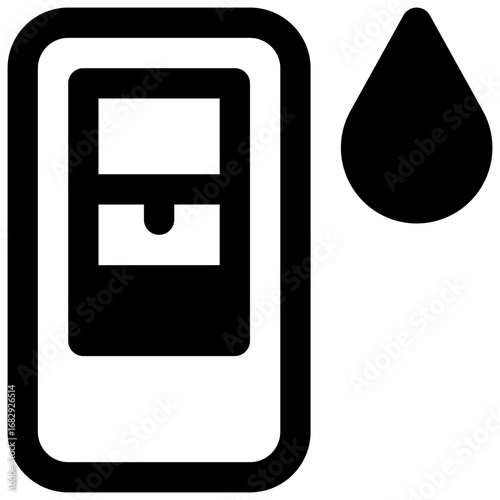 Atmospheric water generator. Outlined stroke vector icon with black-filled details.