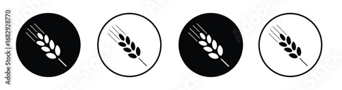 Wheat icon. Durum wheat pasta label. Bakery logo. Healthy nourishment illustration. Cereal pictogram. Gluten sign.