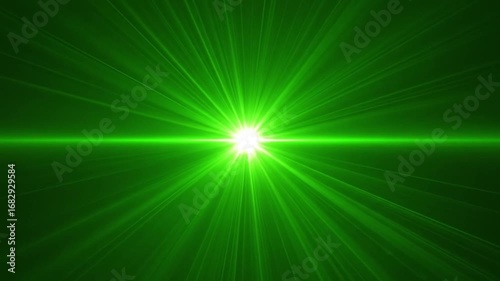Bright green light burst