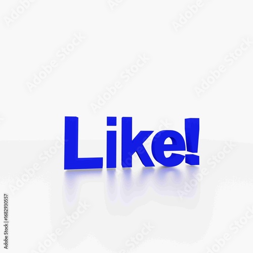 like 3d text 好き　いいね　お気に入り　subscribe