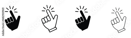 Hand click icon set illustration. pointer sign and symbol. hand cursor icon