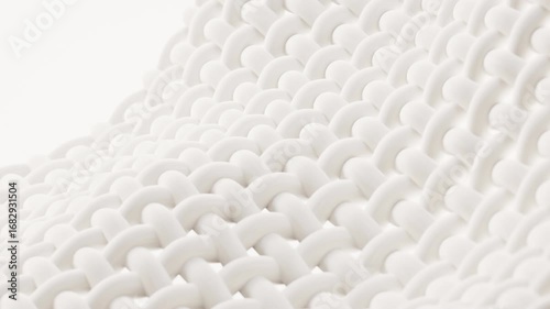 White wave cloth with microscopic detail, 3d rendering.