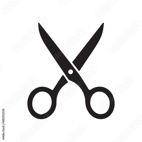 Scissors silhouette black and white vector icon