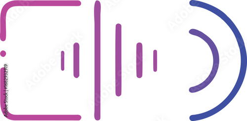 Sound wave graphic with gradient colors audio signal