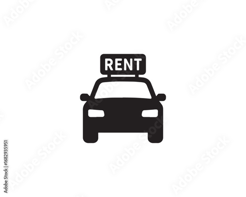 Rental Car silhouette vector icon design illustration