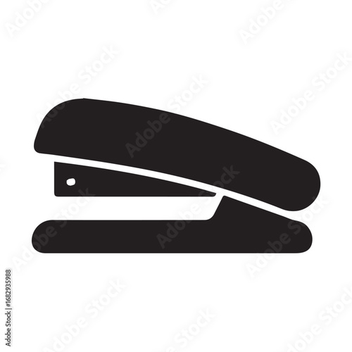 Stapler silhouette black and white vector icon