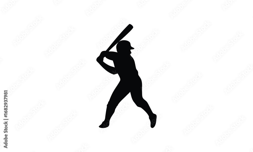Naklejka premium Baseball Player Silhouette