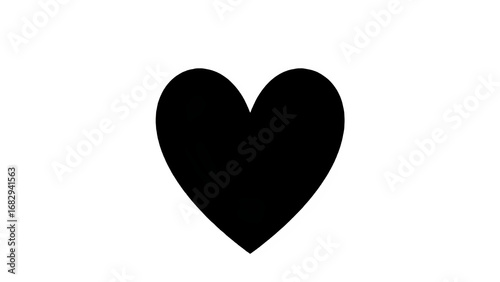 Black heart love symbol isolated on transparent PNG background