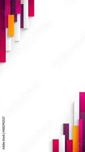 Abstract background with pink purple orange and white geometric shapes Modern design with layered rectangles