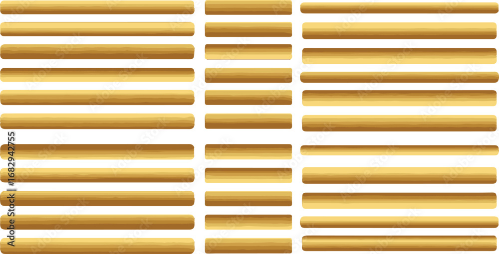 Obraz premium Golden bars design element abstract background with different sizes and thicknesses arranged in rows