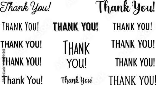 Thank You Message Collection with Different Typography Styles for Cards and Notes