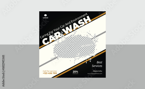 Car wash social media post design template 