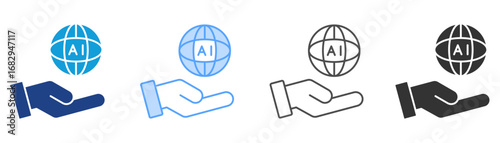 Ai Sustainability Icon Set Multiple Style Collection