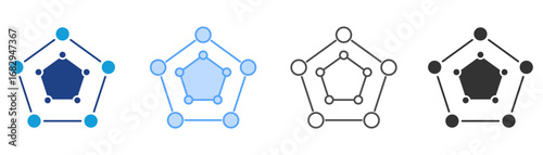 Algorithm Icon Set Multiple Style Collection