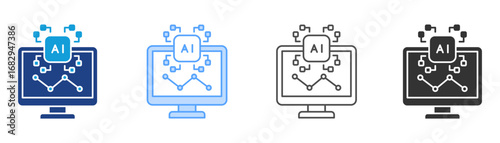 Ai Data Icon Set Multiple Style Collection
