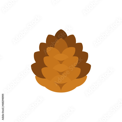 Pine Cone Simple Flat Vector Illustration