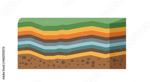 Colorful geological layers diagram in modern flat design